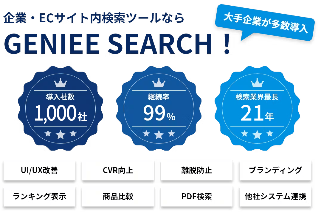 企業・ECサイト内検索ツールならGENIEE SEARCH！